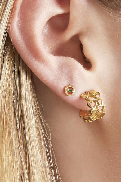 Earrings Bonded Hearts Gold Color Stainless Steel h5 Picture2